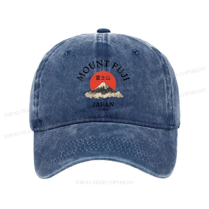 Tokyo-Tiger Japan Mount Fuji Sun Unisex Washed Cap