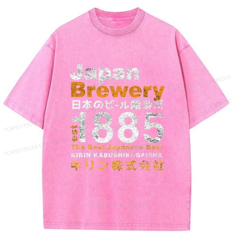 Tokyo-Tiger Japan Brewery Kirin 1885 Washed T-Shirt