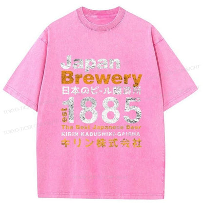 Tokyo-Tiger Japan Brewery Kirin 1885 Washed T-Shirt