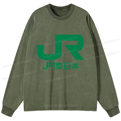 Tokyo-Tiger East Japan Railway Company Washed Long Sleeve T-Shirt