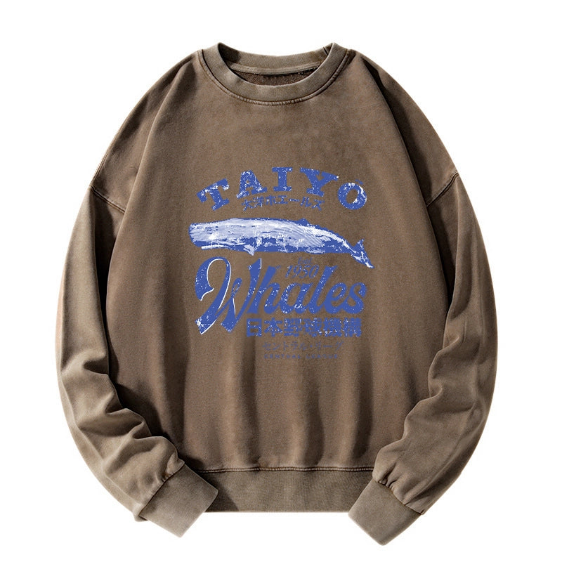 Tokyo-Tiger Japan Taiyo Whales Washed Sweatshirt