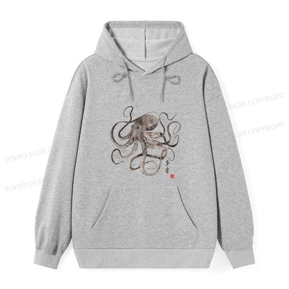 Tokyo-Tiger Octopus Japanese Calligraphy Classic Hoodie