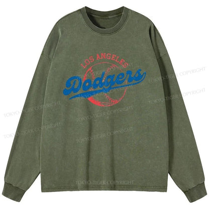 Tokyo-Tiger Ohtani 17-Retro-Dodgers Washed Long Sleeve T-Shirt