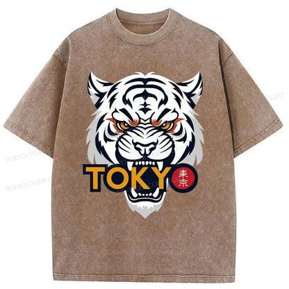 Tokyo-Tiger Logo Washed T-Shirt