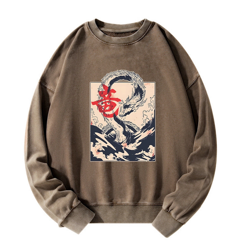 Tokyo-Tiger Sea Dragon Japanese Washed Sweatshirt