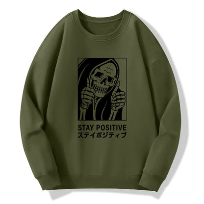 Tokyo-Tiger Stay Positive Skeleton Sweatshirt