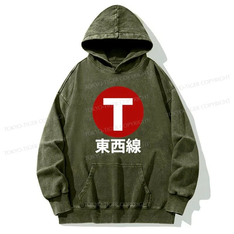 Tokyo-Tiger Tozai Line Kyoto Washed Hoodie