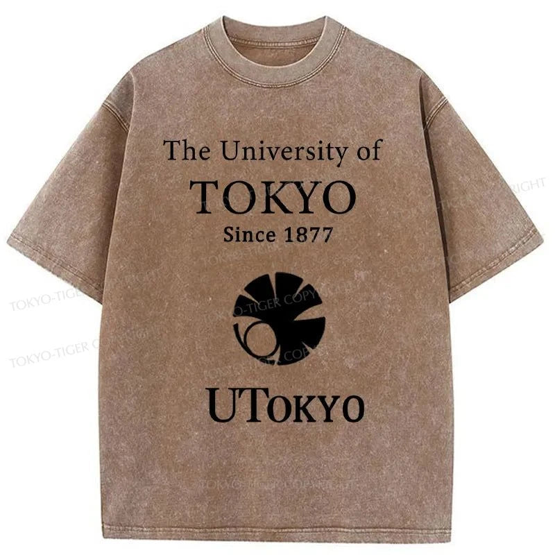 Tokyo-Tiger University Of Tokyo Logo Washed T-Shirt