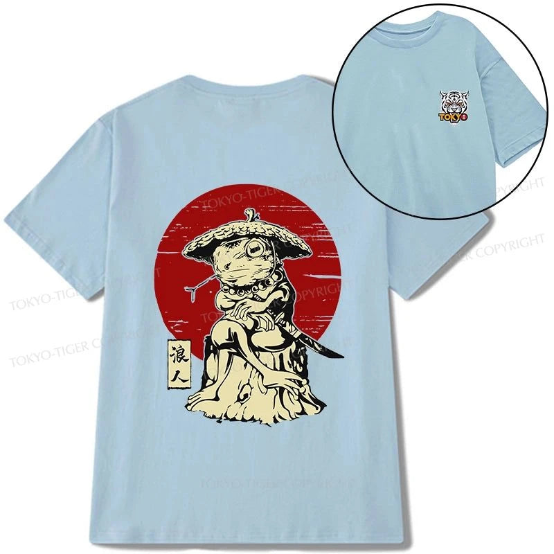 Tokyo-Tiger Rounin Japanese Frog Samurai Front Back Classic T-Shirt