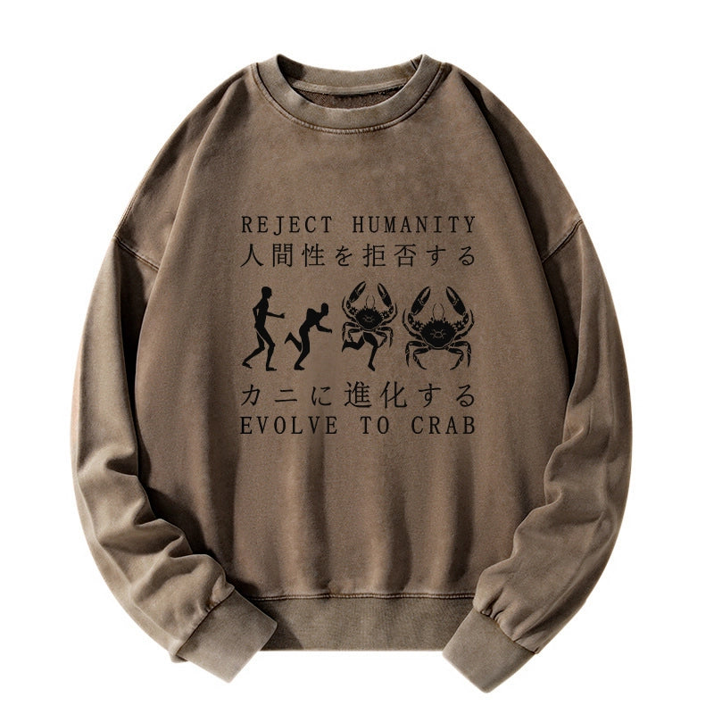 Tokyo-Tiger Reject Humanity Rvolve To Crab Washed Sweatshirt