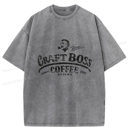 Tokyo-Tiger Craft Boss Coffee Logo Washed T-Shirt