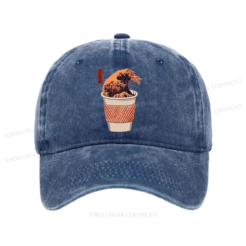 Tokyo-Tiger The Great Wave Coffee Washed Cap