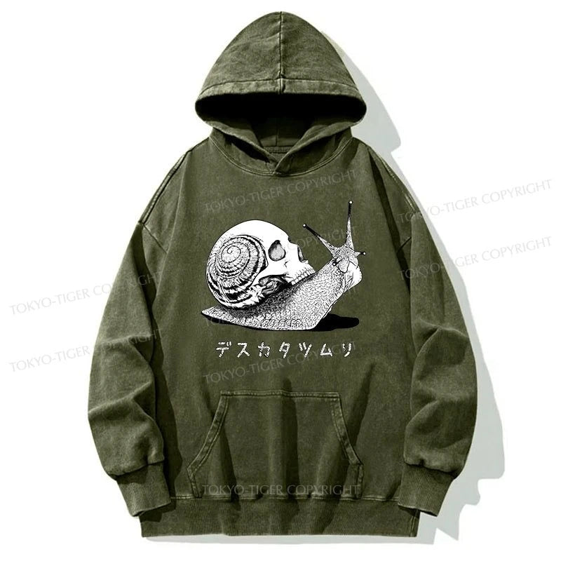 Tokyo-Tiger Death Snail Manga Washed Hoodie