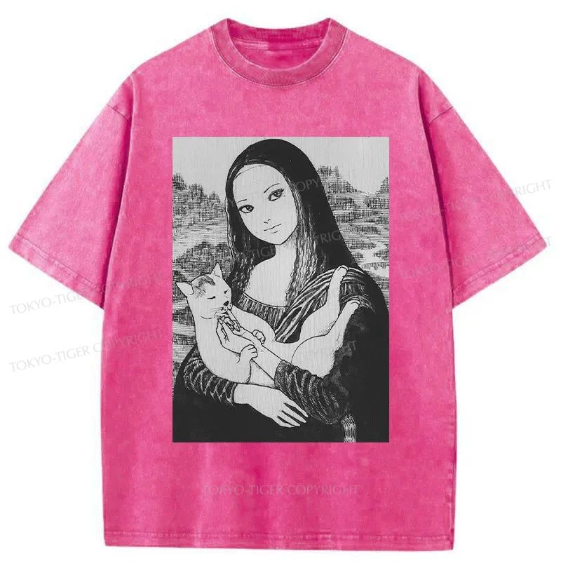 Tokyo-Tiger The Scary Mona Lisa Smile Washed T-Shirt