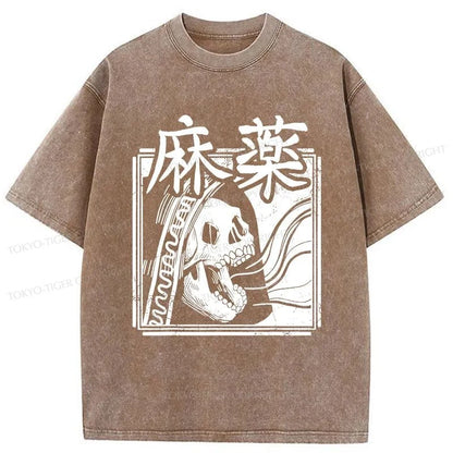 Tokyo-Tiger Horror Skull Japan Washed T-Shirt