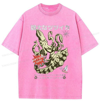 Tokyo-Tiger Squid Graphic Monster Japanese Washed T-Shirt