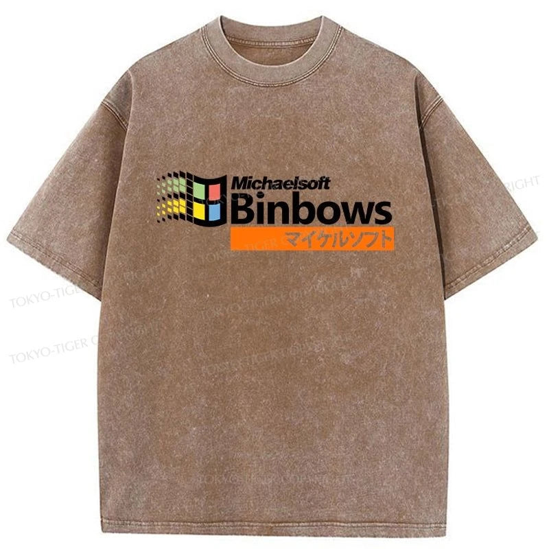 Tokyo-Tiger Michaelsoft Binbows Essential Washed T-Shirt