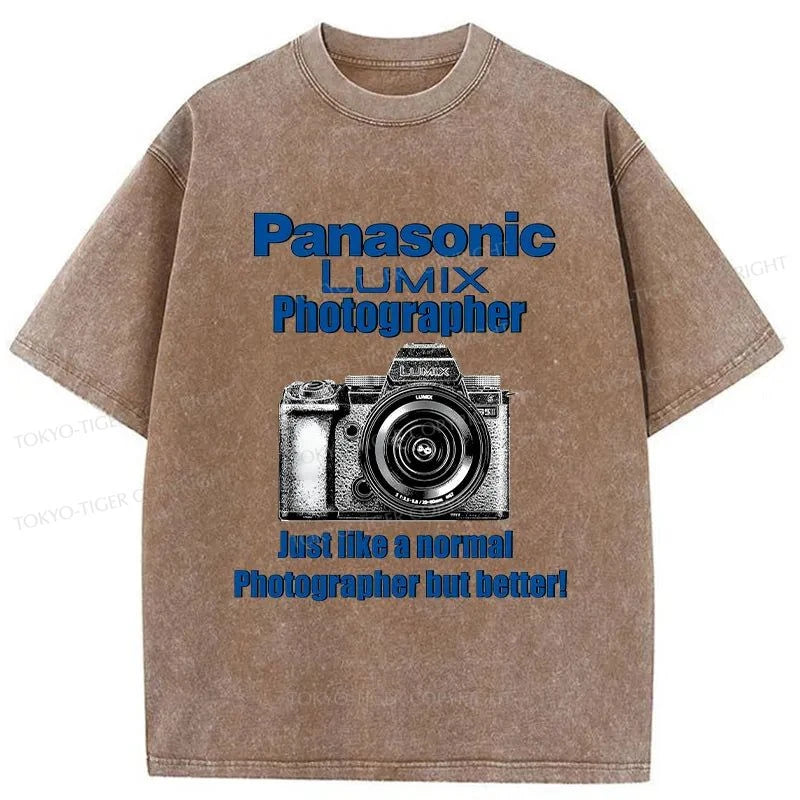 Tokyo-Tiger Panasonic Lumix Cameras Washed T-Shirt