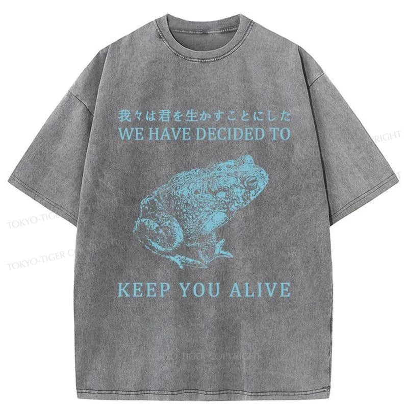 Tokyo-Tiger Keep Alive Frog Washed T-Shirt