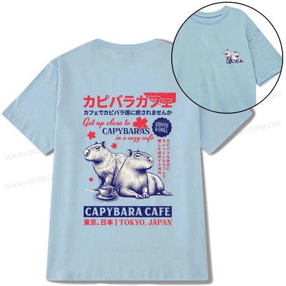 Tokyo-Tiger Tokyo Japan Capybara Cafe Front Back Classic T-Shirt