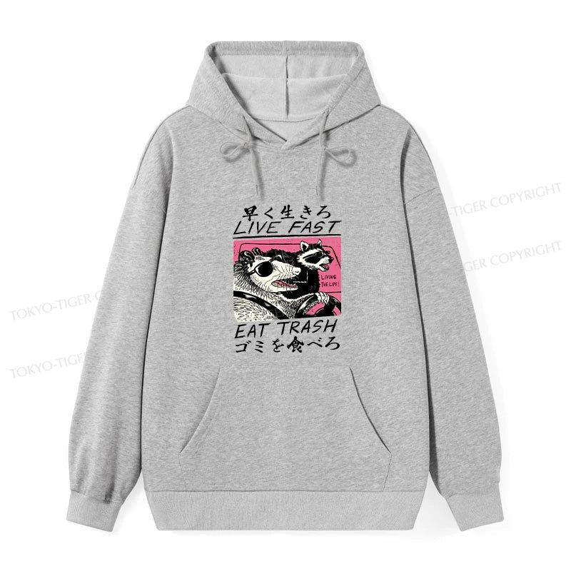 Tokyo-Tiger Live Fast Eat Trash Classic Hoodie