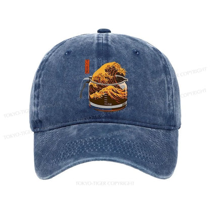 Tokyo-Tiger The Great Wave Of Coffee Japanese Washed Cap