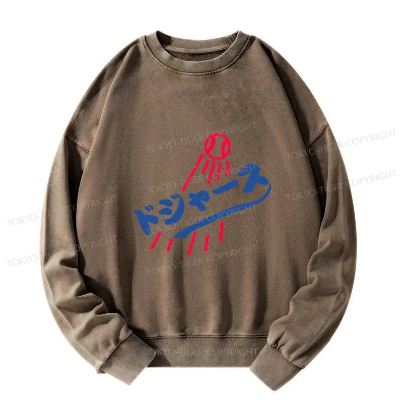 Tokyo-Tiger LA Dodgers Japanese Logo Washed Sweatshirt