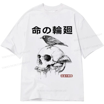 Tokyo-Tiger Mushroom Skull Manga Horror Print Classic T-Shirt