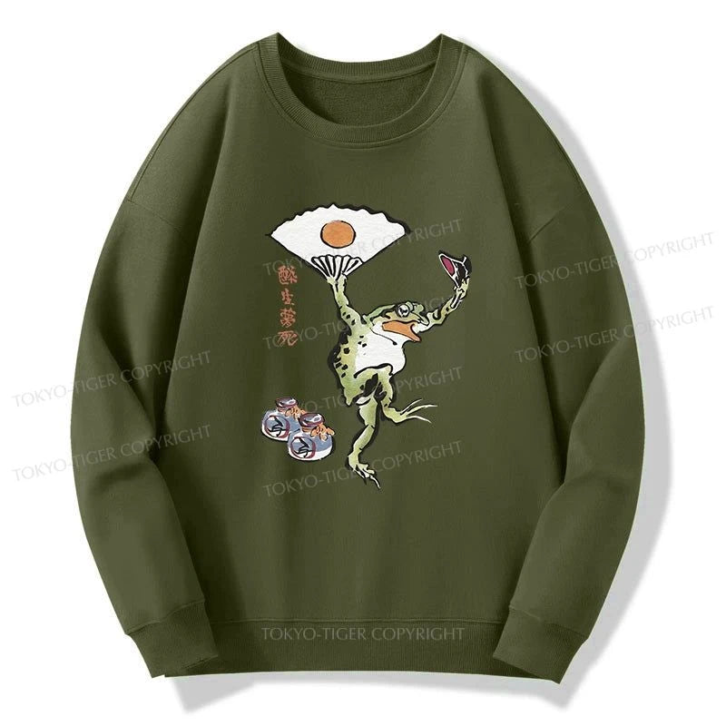 Tokyo-Tiger Dancing Frog Japanese Sweatshirt