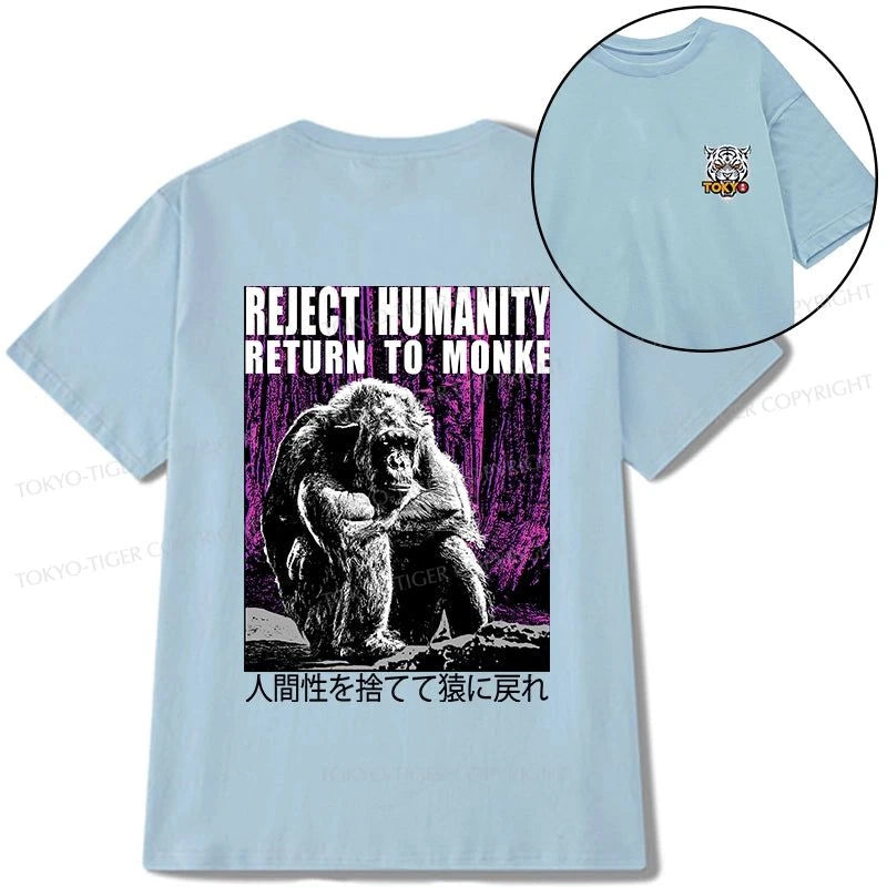 Tokyo-Tiger Reject Humanity Return To Monkey Japan Front Back Classic T-Shirt