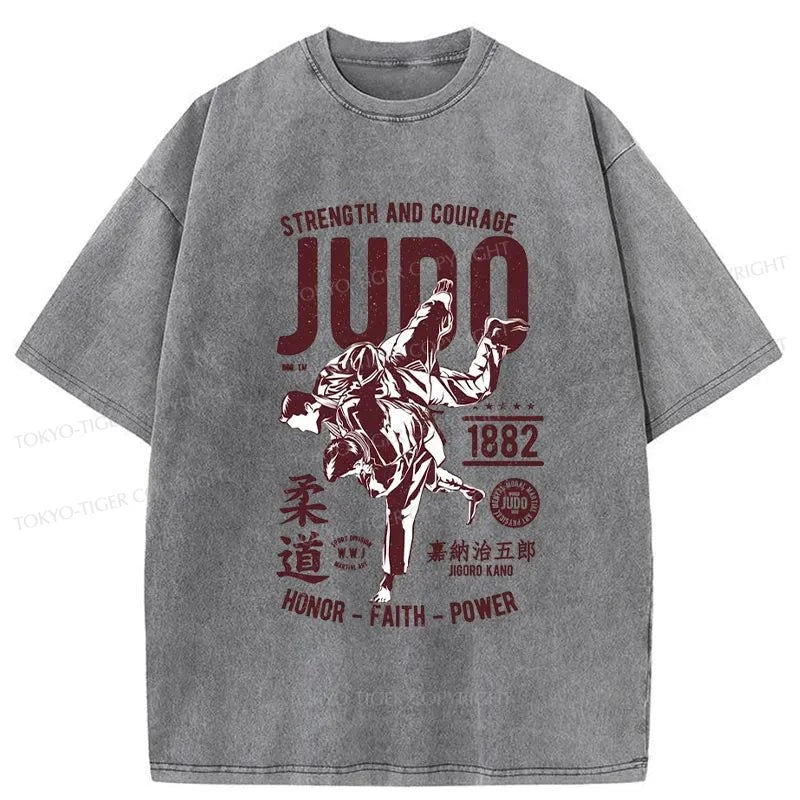 Tokyo-Tiger JUDO Japanese Washed T-Shirt