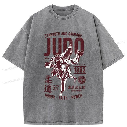 Tokyo-Tiger JUDO Japanese Washed T-Shirt