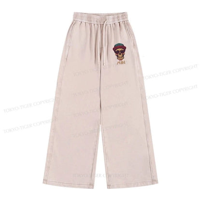 Tokyo-Tiger Fashion Skull Japanese Washed Sweatpants