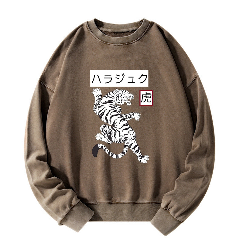 Tokyo-Tiger White Tiger Washed Sweatshirt