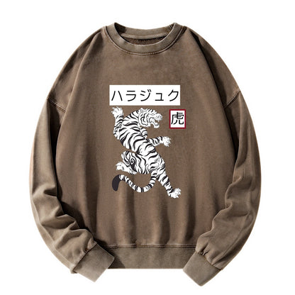 Tokyo-Tiger White Tiger Washed Sweatshirt