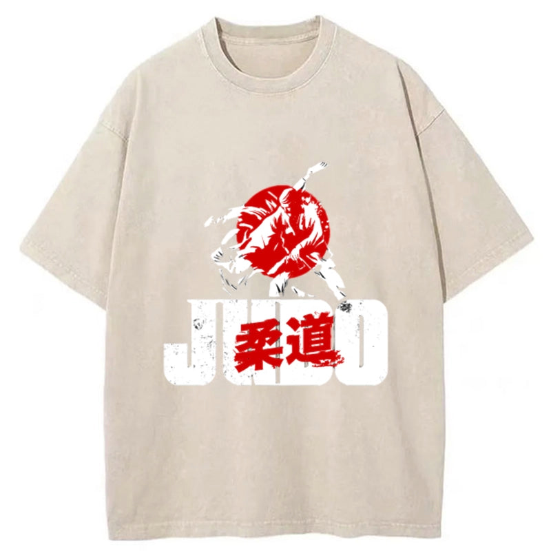 Tokyo-Tiger Judo Janpanese Kanji Washed T-Shirt