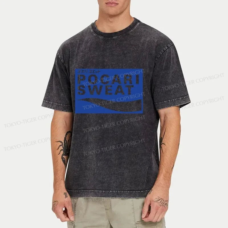 Tokyo-Tiger POCARI SWEAT Logo Washed T-Shirt