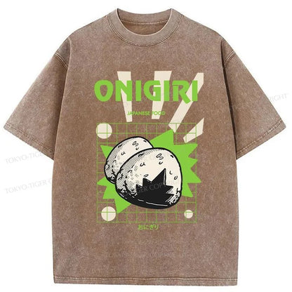 Tokyo-Tiger Delicious Rice Balls Washed T-Shirt