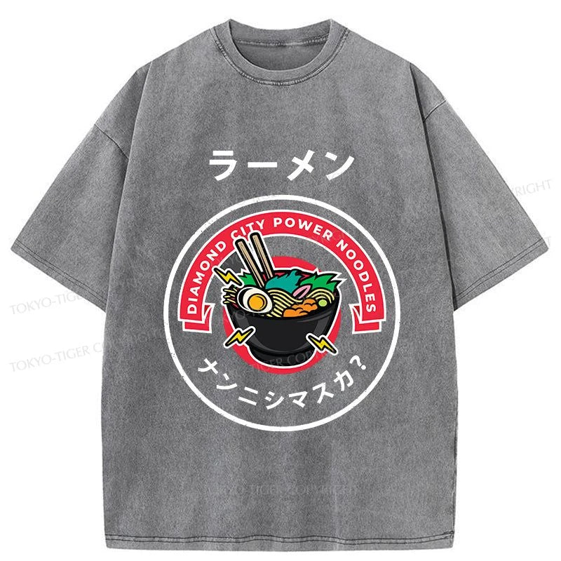 Tokyo-Tiger Diamond City Power Noodles Washed T-Shirt