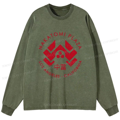 Tokyo-Tiger Nakatomi Plaza Washed Long Sleeve T-Shirt