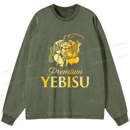 Tokyo-Tiger Yebisu Beer Golden Washed Long Sleeve T-Shirt