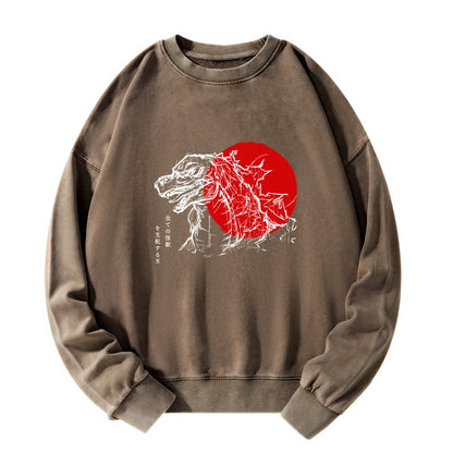 Tokyo-Tiger Monster Japanese Anime Washed Sweatshirt