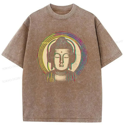 Tokyo-Tiger Buddha With Headphones Washed T-Shirt