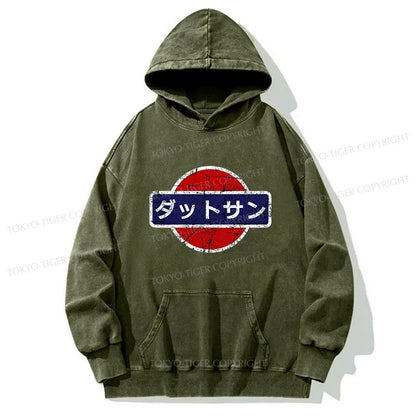 Tokyo-Tiger Datsun Vintage Japanese Car Washed Hoodie