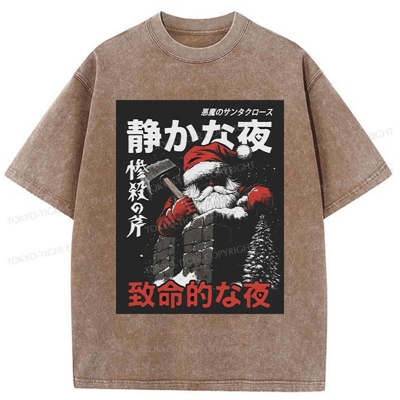 Tokyo-Tiger Not So Silent Night Washed T-Shirt