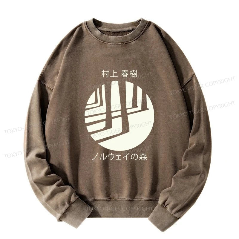 Tokyo-Tiger Norwegian Wood By Haruki Murakami Washed Sweatshirt