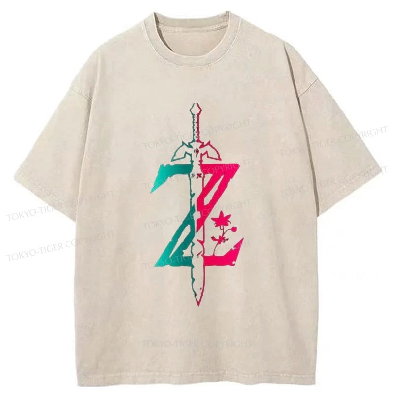 Tokyo-Tiger Magic Sword Anime Japanese Washed T-Shirt