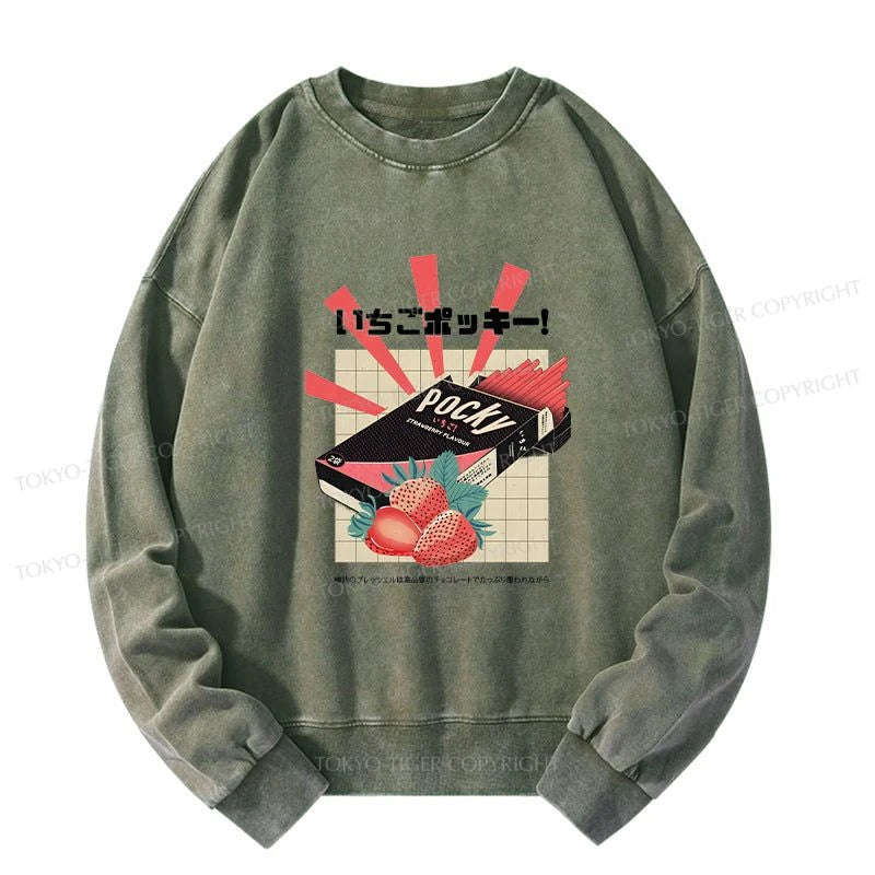 Tokyo-Tiger Strawberry Pocky Japanese Washed Sweatshirt