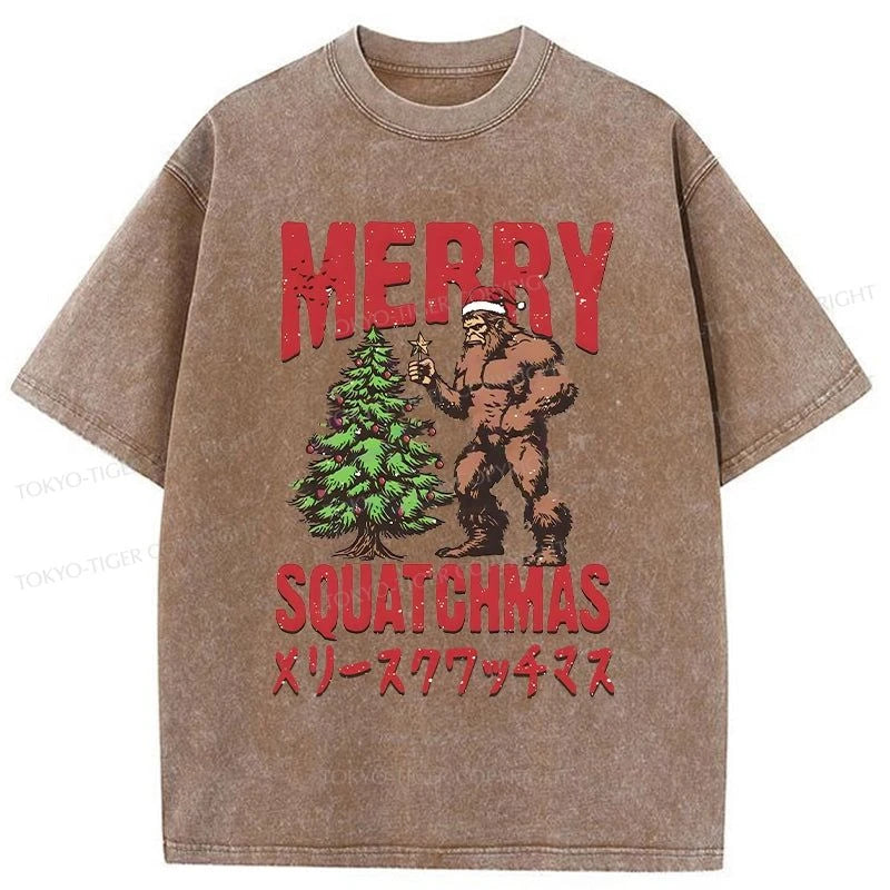 Tokyo-Tiger Monkey Takes Off Christmas Star Washed T-Shirt