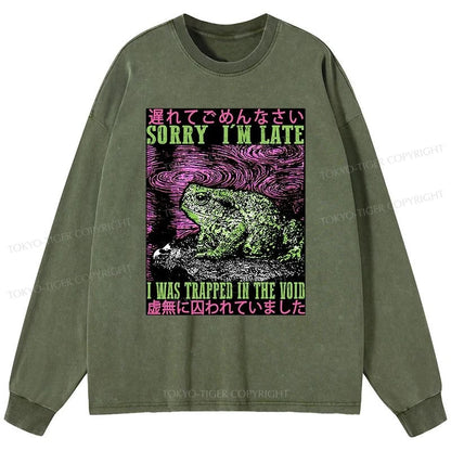 Tokyo-Tiger Frogs Trapped In The Void Washed Long Sleeve T-Shirt